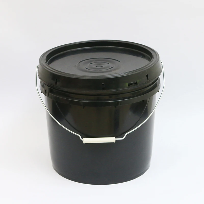 Factory Price Laboratory 10Liter Plastic Hdpe Glue bucket Custom Logo Black Paint Bucket With Seal Lid and handle