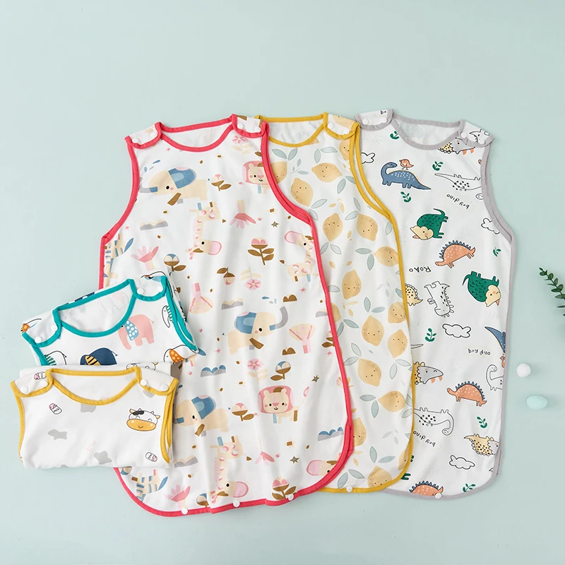 Sleeveless Baby Knitting Pattern Quilted 100% Cotton Swaddle Sack Baby Sleeping Bags (old) with Zipper