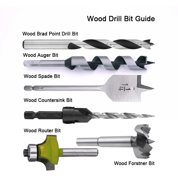 Hex Shank Four Flutes Quad Cutter Speed Feed Wood Auger Drill Bit for Wood Drilling