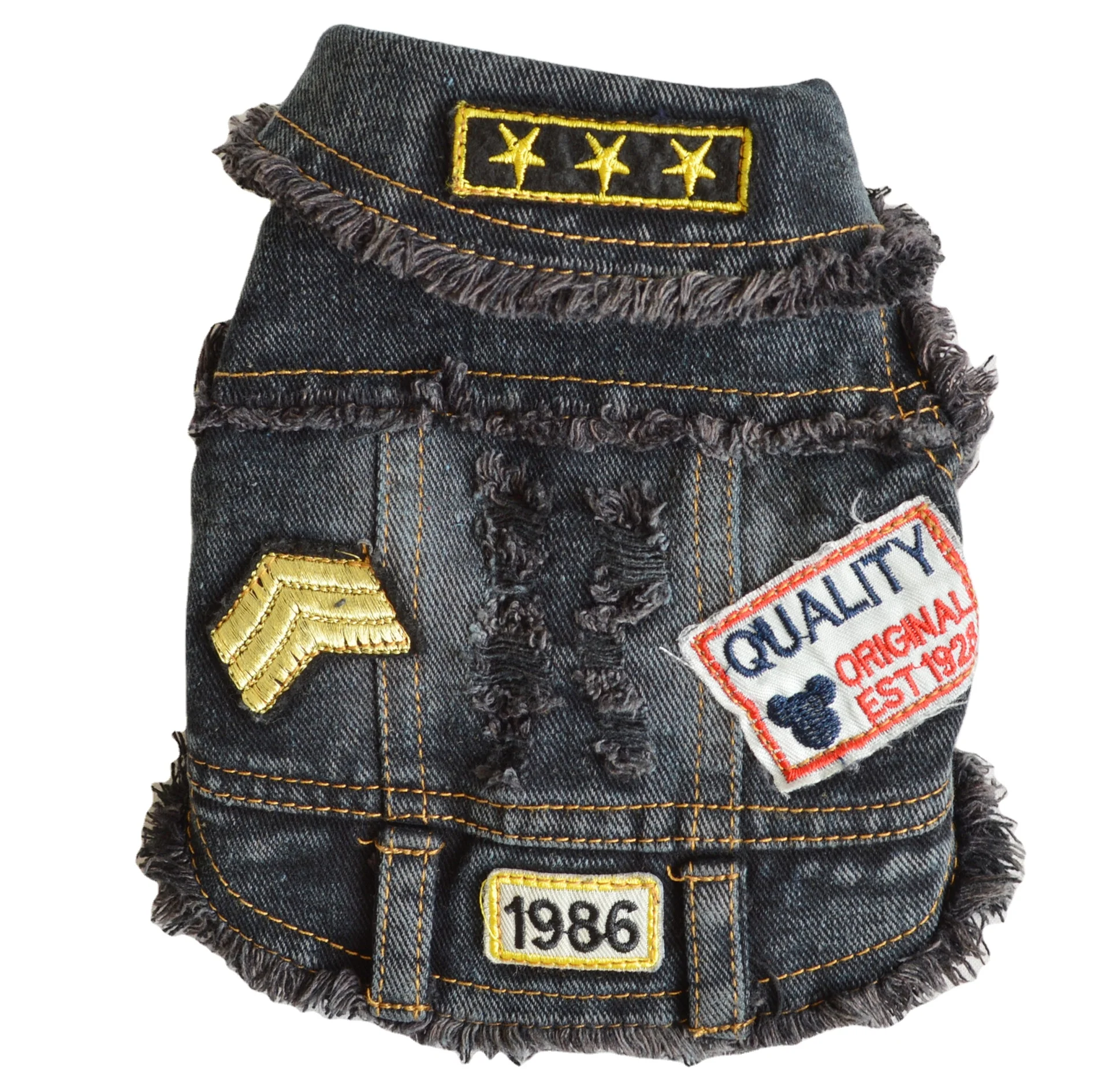 Wholesale New Pet Vest Jeans Cowboy Dog Jacket Clothes