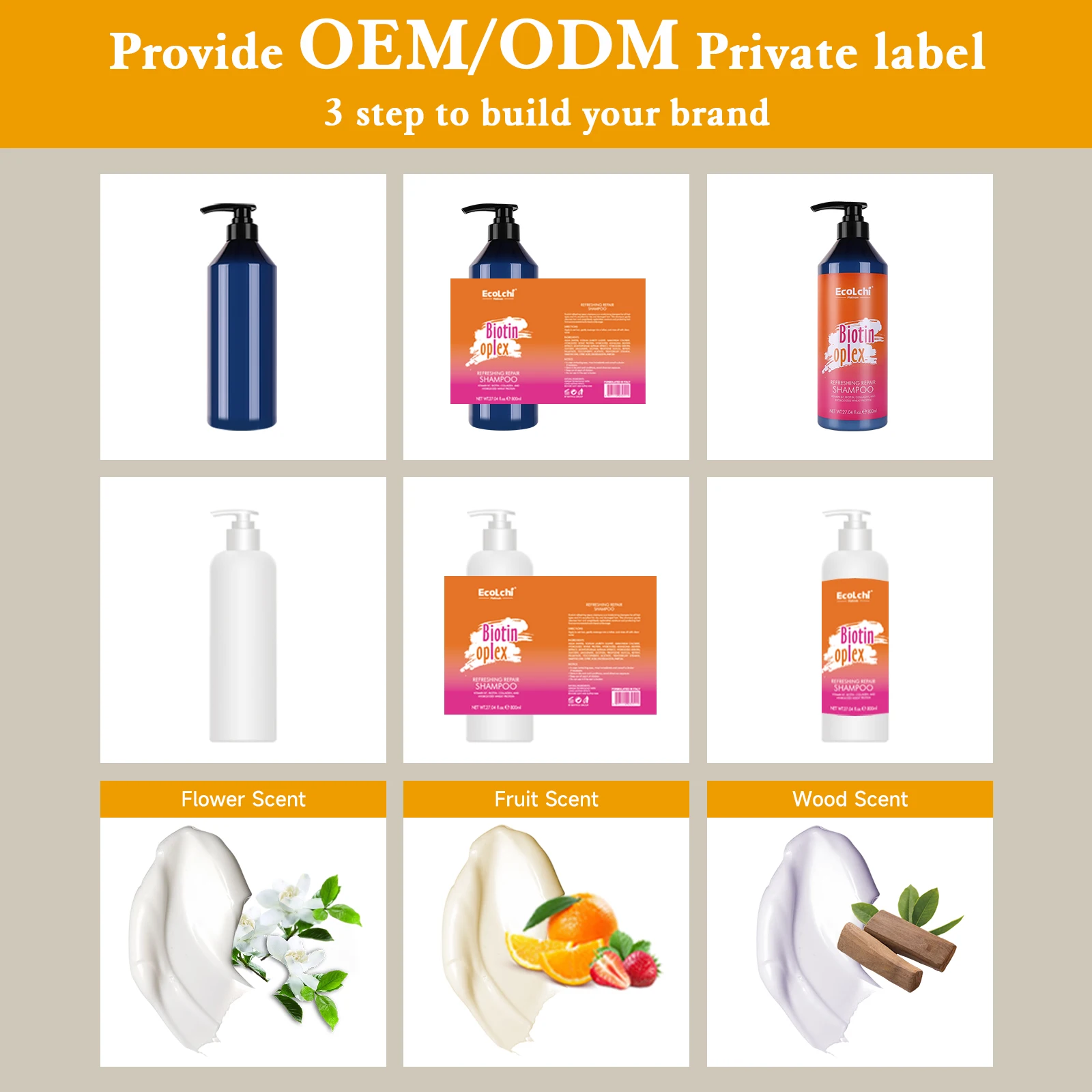 Ecolchi Factory OEM Natural Keratin Repair Damaged Treatment Hair Mask Sulphate Free Biotin Collagen Shampoo And Conditioner Set