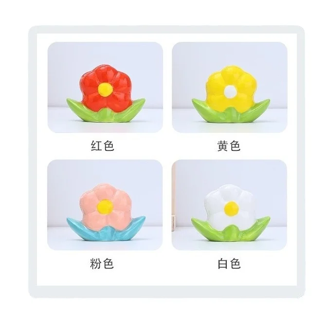 Porcelain flower porous toothbrush holder bathroom toothbrush holder makeup eyebrow pencil holder customized