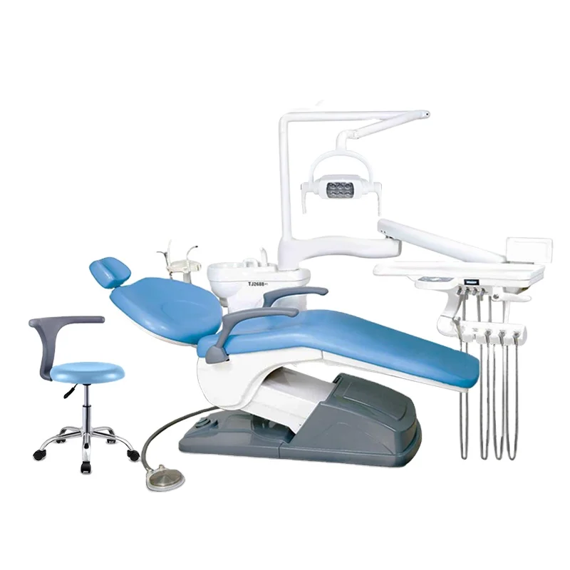 Dental Unit Chair High Quality Dental Equipment Best Price For Led Light Lamp Sale With Stool And Trolley For Hospital Clinic