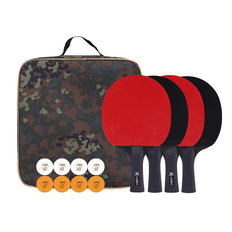 LOKI SW065 4 racket+8 balls pingpong set table tennis rackets