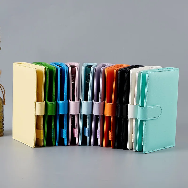 Wholesale Budget Binder Macaron Color PU Leather Notebook Portable A5 A6 Binder 6 Rings Journal Notebook Budget Binder