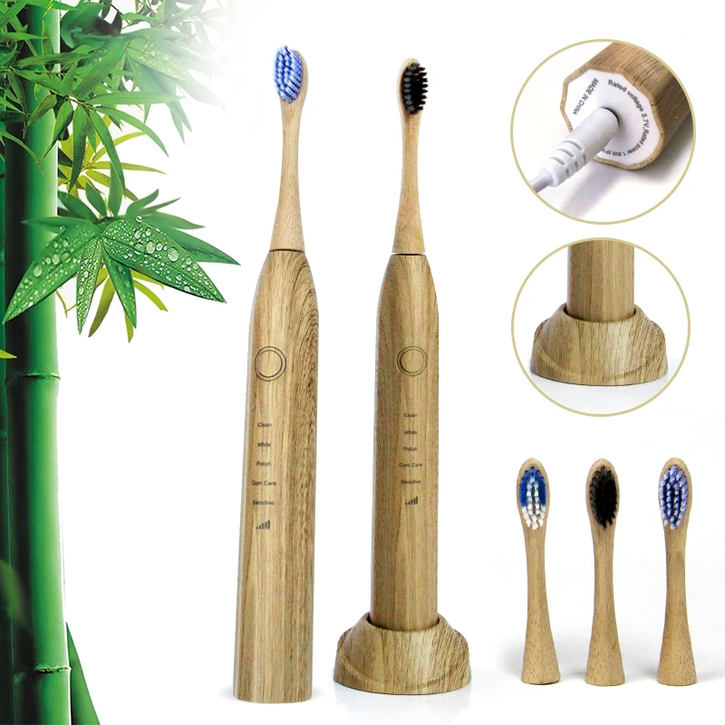 Electric Toothbrush Head Electrical Bamboo Wholesale OEM UK Factory CE Certificate Eco- Friendly 100% Biodegradable Nylon Adult
