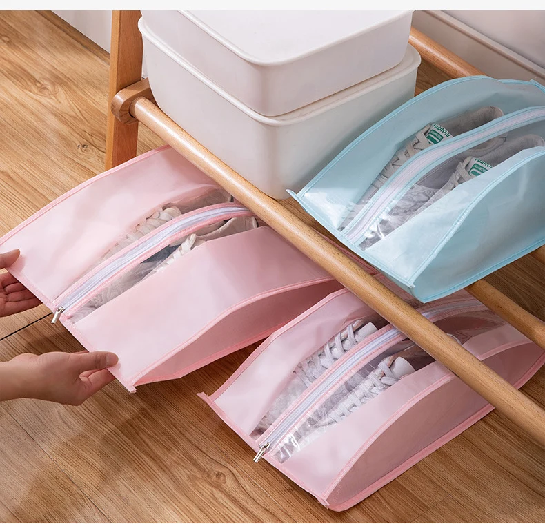 Wholesale Factory Peva Hanging Bathroom Waterproof Cosmetic Storage Bag Portable Travel Shoes Organizer Bag With Clear Window