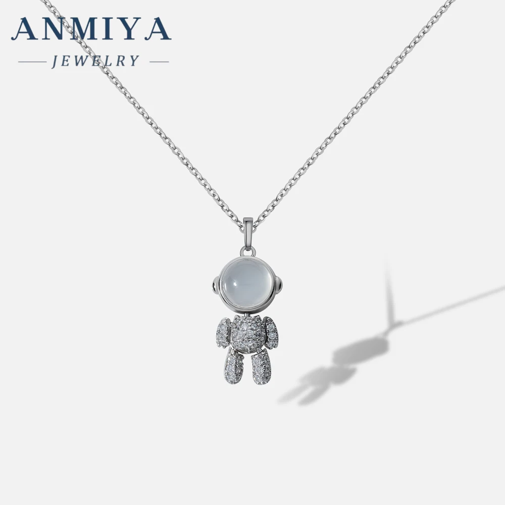 Fashion Cute Dainty Necklace Jewelry Spaceman Astronaut 925 Silver Necklace For Boyfriend Girlfriend Men