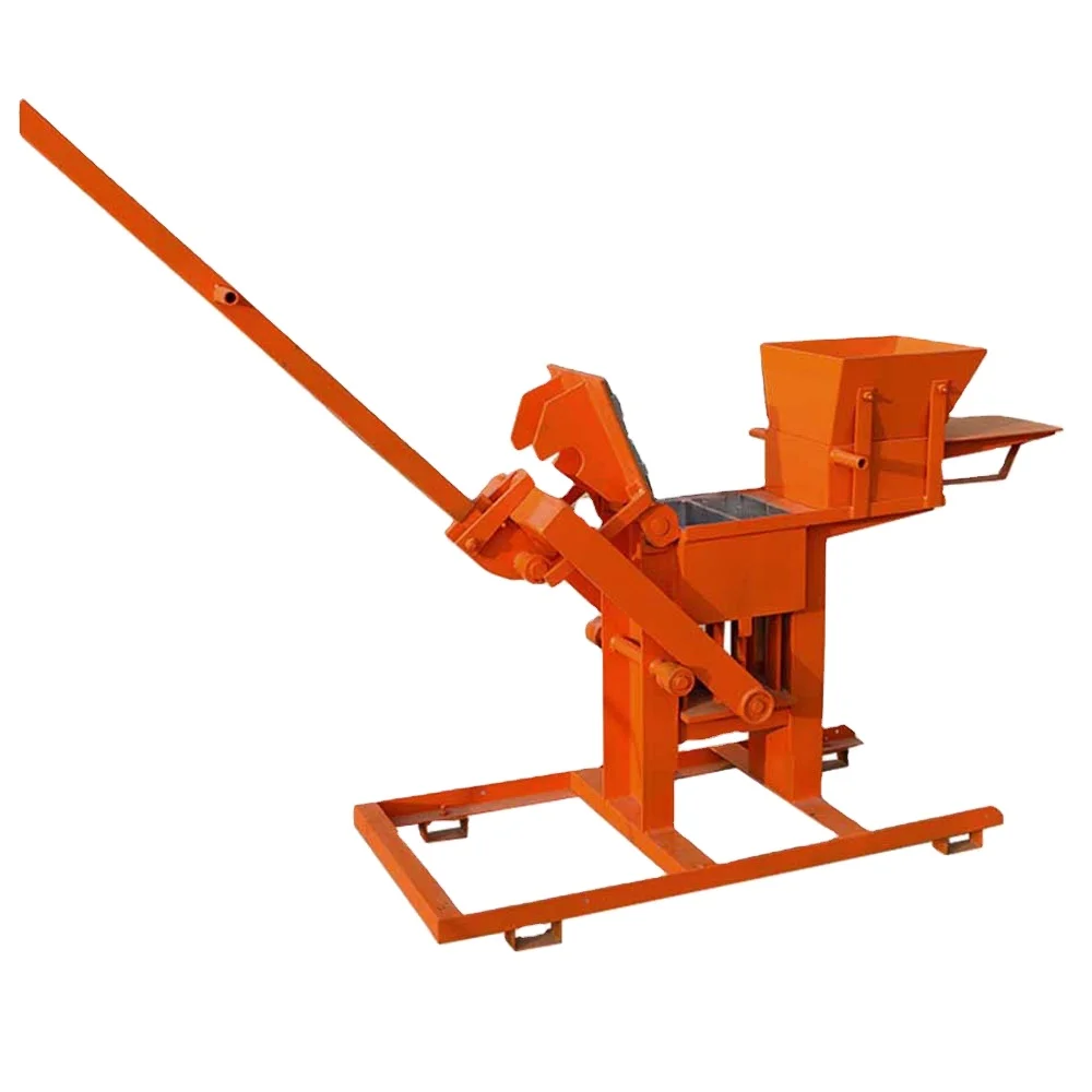 No motor Construction Building hand operate clay interlocking brick  Hollow Block Making Brick Machine