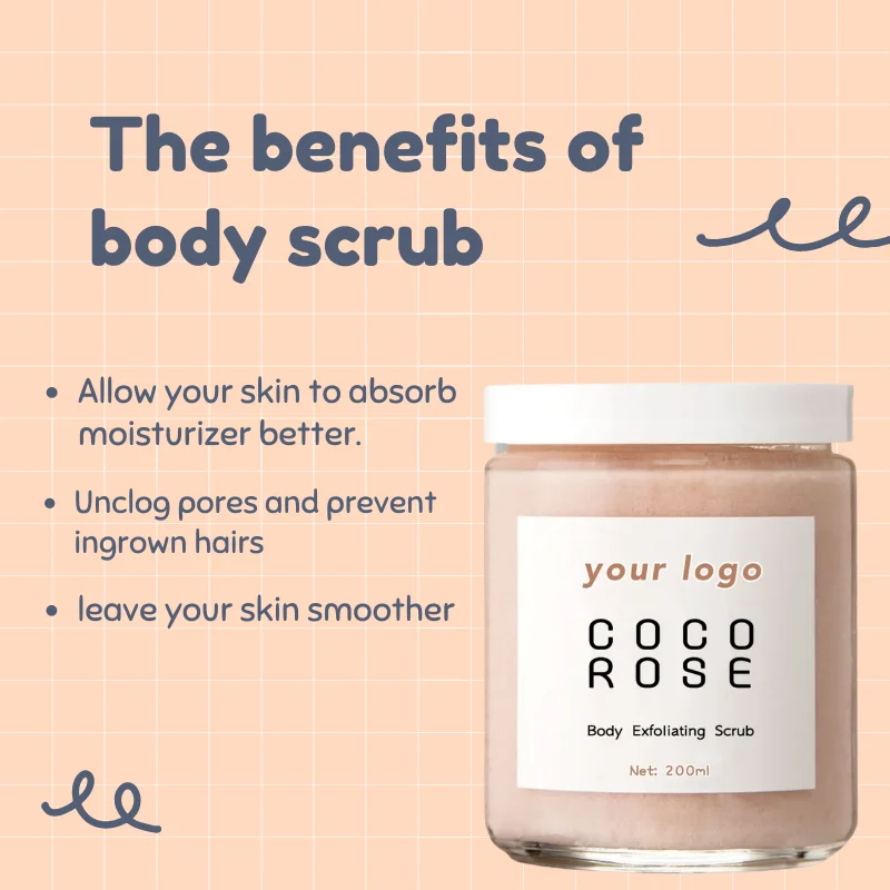 Private Label spa exfoliating deep cleansing organic body scrub with oil