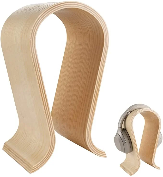 Modern Design Style Multipurpose Display Stand Wooden Headset Holder