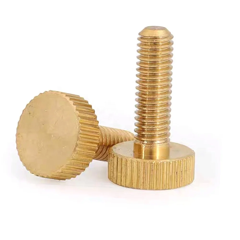 Stainless Steel  Flat Head Knurled Thumb Screw Knurled Screw Flat Slotted Thumb Screw M4 M6 M8 M10