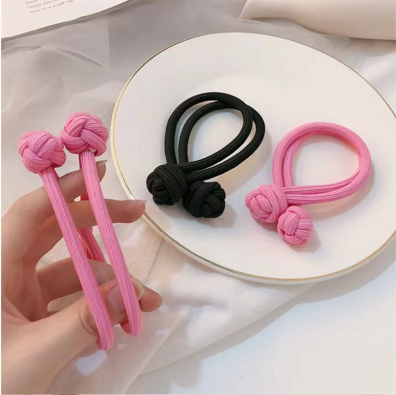 CHENGHE Chinese Knot Overstriking Hair Ties Durable Elastic Hair Bands for Women Girls Thick Hair Sceunchies