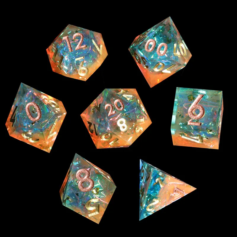 Mini Planet Resin Dice Sets D&D Polyhedral Dice For RPG Dungeons and Dragons Pathfinder Game Dice Custom D4 D6 D8 D10 D% D12 D20