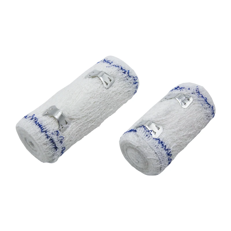 Spandex 100% medical crepe bandage for hospital/clinic bandage Elastic bandage with two clips