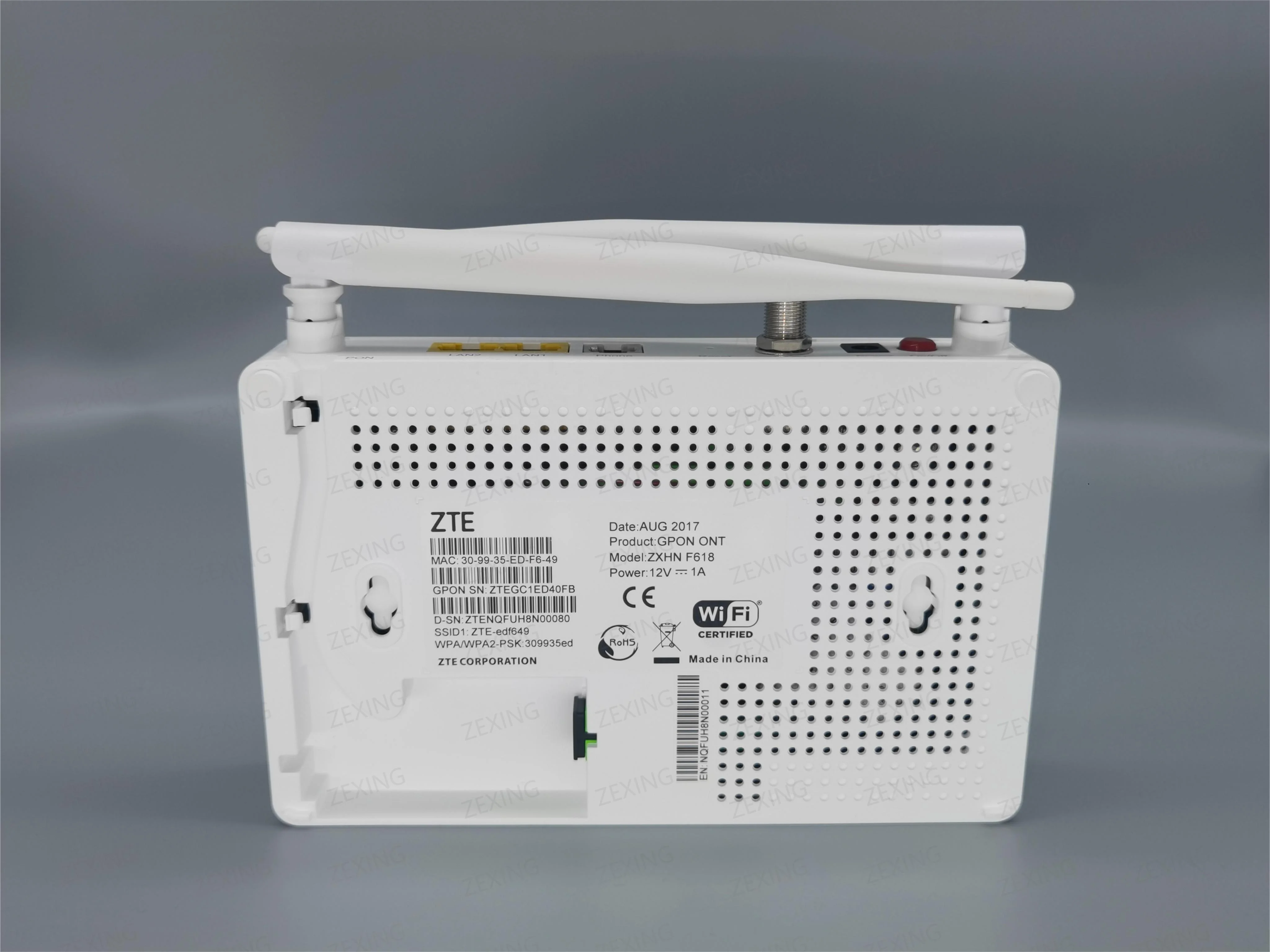ZXHN F618 V9.0 2ge 1pots 1fxs 2.4g single band wifi RF CATV GPON ONU for ZTE original new N300 gigabit F618 ONT