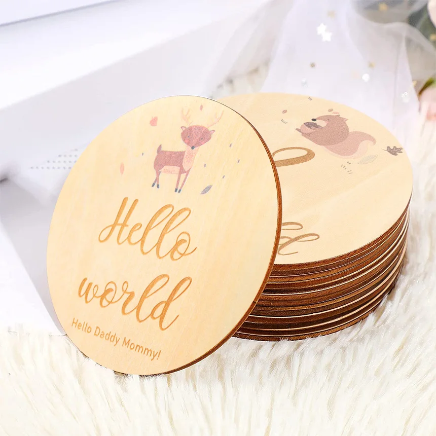 13Pcs/Set Baby Milestone Set Colorful Cartoon Animal Baby Monthly Newborn Memorial Card Baby Children Photography Props