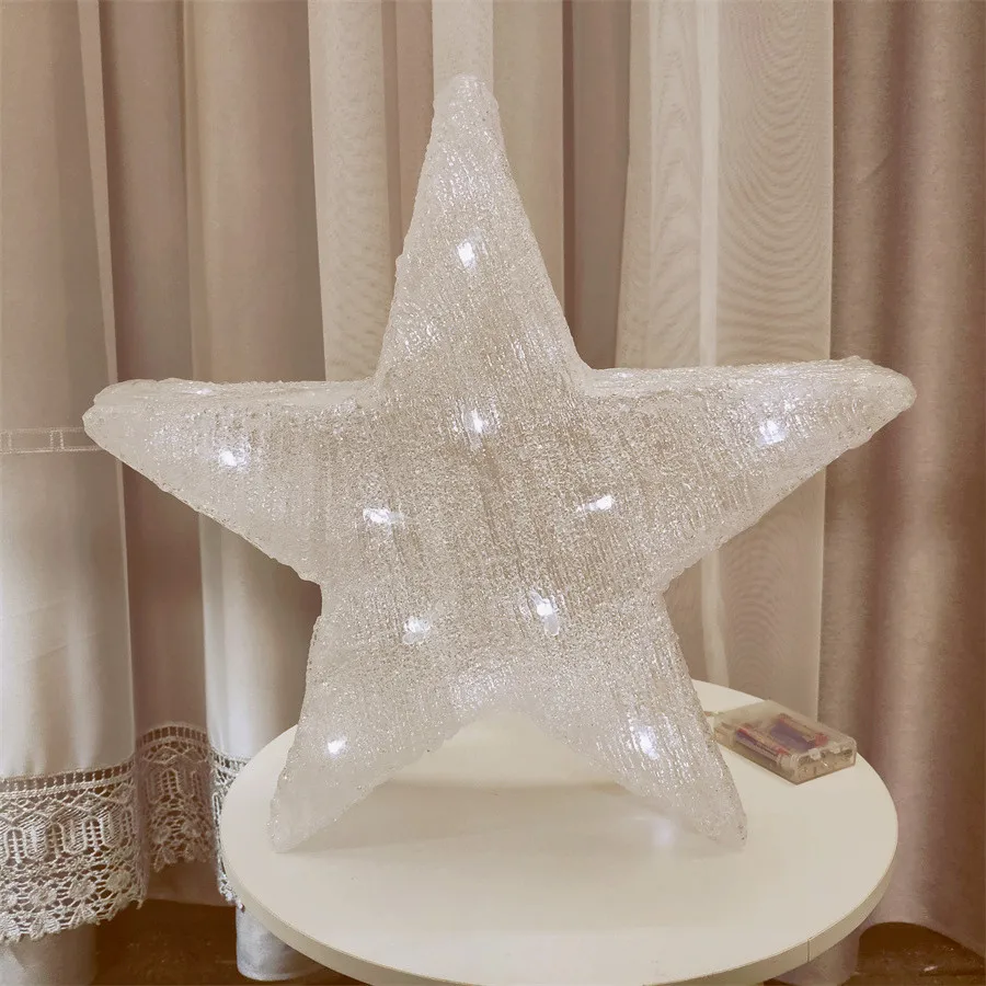 H43CM Five-pointed Star Star LED Table Lamp 3D Acrylic Statue Ramadan Decoration Battery Box lights of christmas