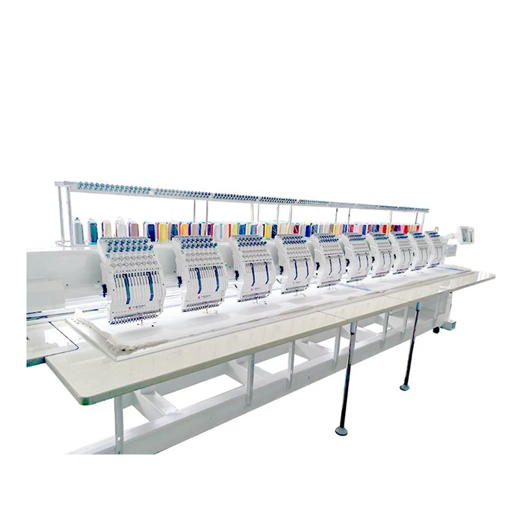 High Quality 1200 R.P.M Automatic Trimming 10 Heads Multi-needle Computerized Embroidery Machine
