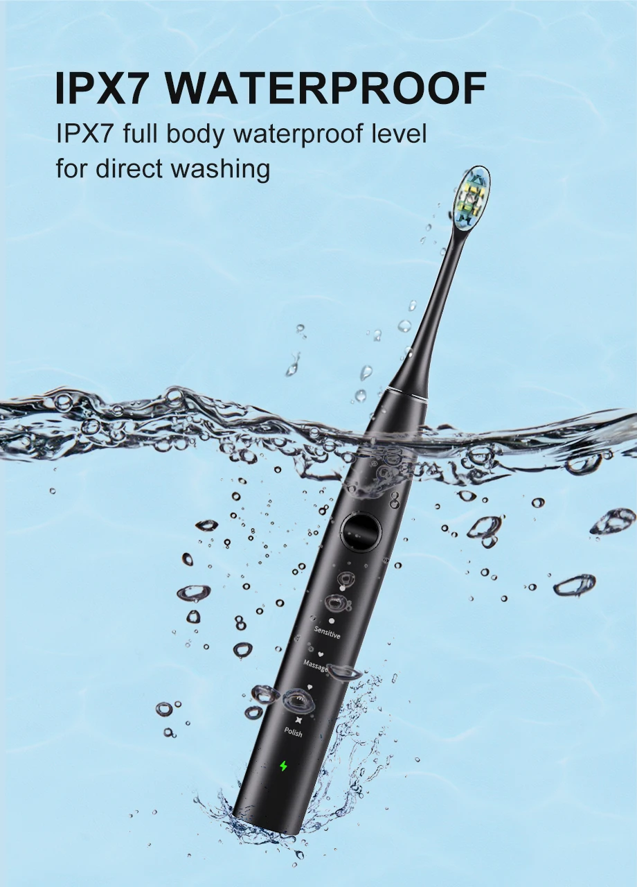 Oral Care Automatic Rechargeable Sonic Electric Toothbrush Induction Pressure Sensor with 5 Working Modes