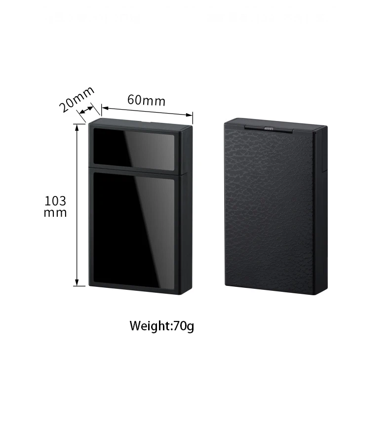 Classic Design 2 in 1 Custom Logo Heated Coil Lighter Cigarette Case with TYPE-C Charging