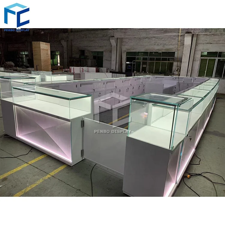 Customized Materials Jewelry Display Kiosk Jewelry Kiosk Shopping Mall For Shop Fitting