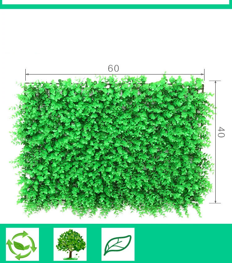 Hot selling fakes plastic leaves background artificial grass wall for decor