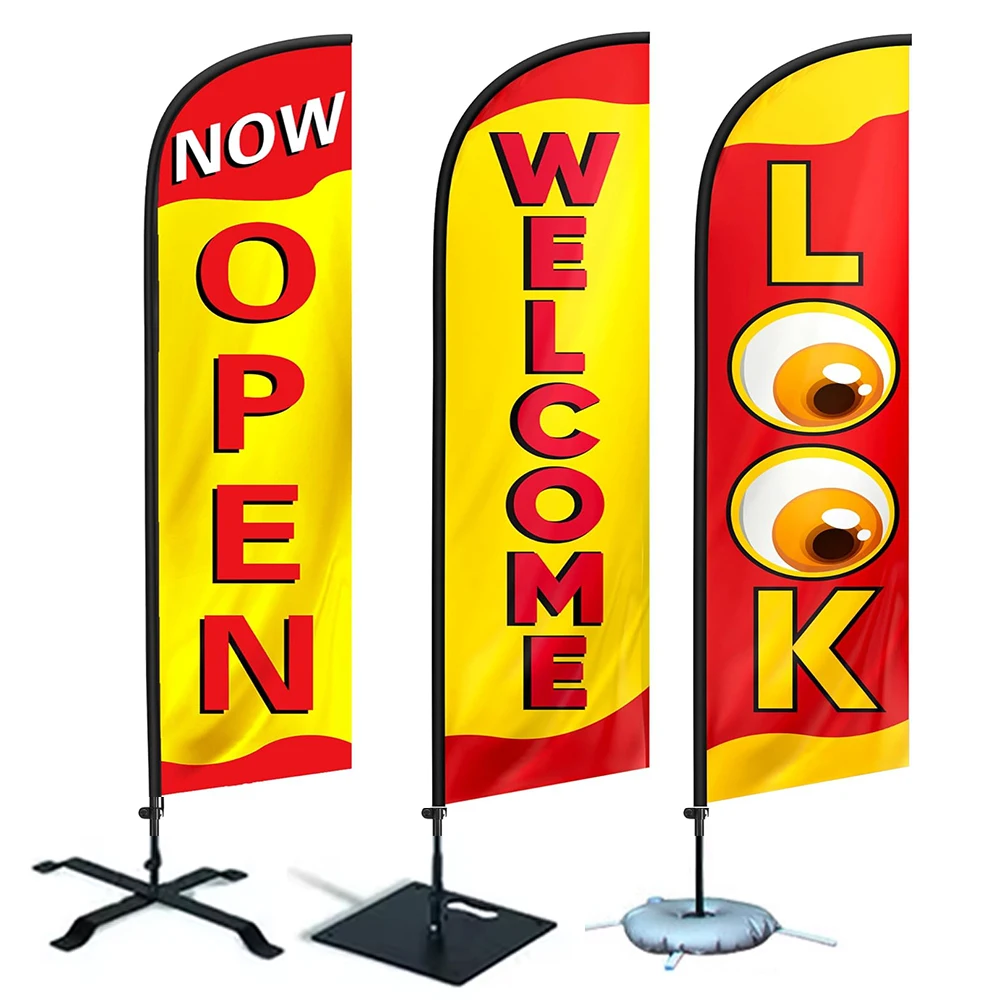 Outdoor Custom Advertising Exhibition Teardrop Flag OPEN Printing Event Promotion advertisement advertising Feather Flag