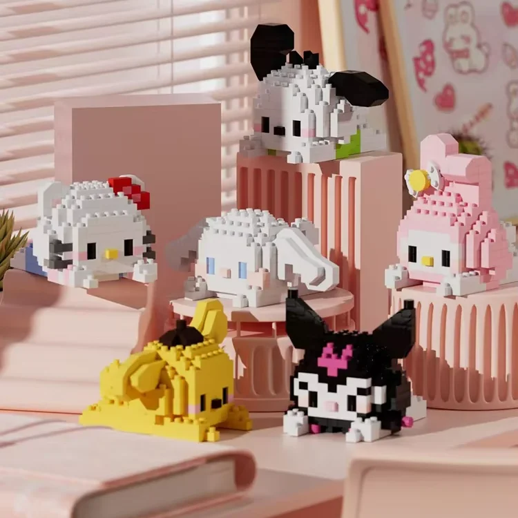 DL1381 унисекс мультяшный котенок моя мелодия серия BX игрушки фигурка Sanrioo Kuromi серии кубики нано образовательный пластиковый корпус