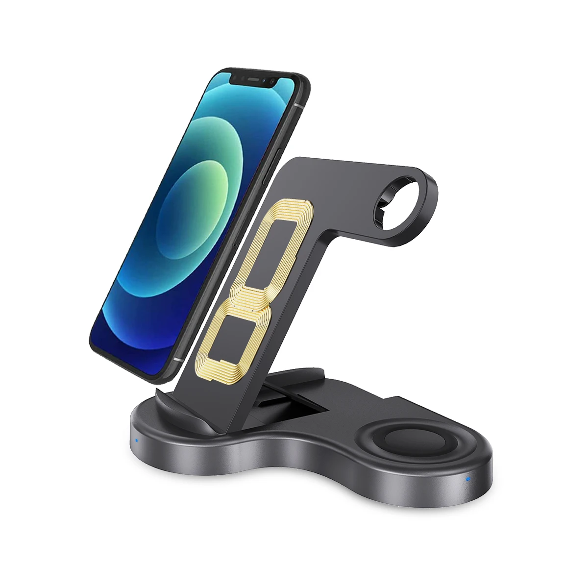 2022 Popular Black 15W 10W 7.5W 5W  GRAY Foldable wireless phone charger  3 in 1 wireless charger for Phone Watch Earphone