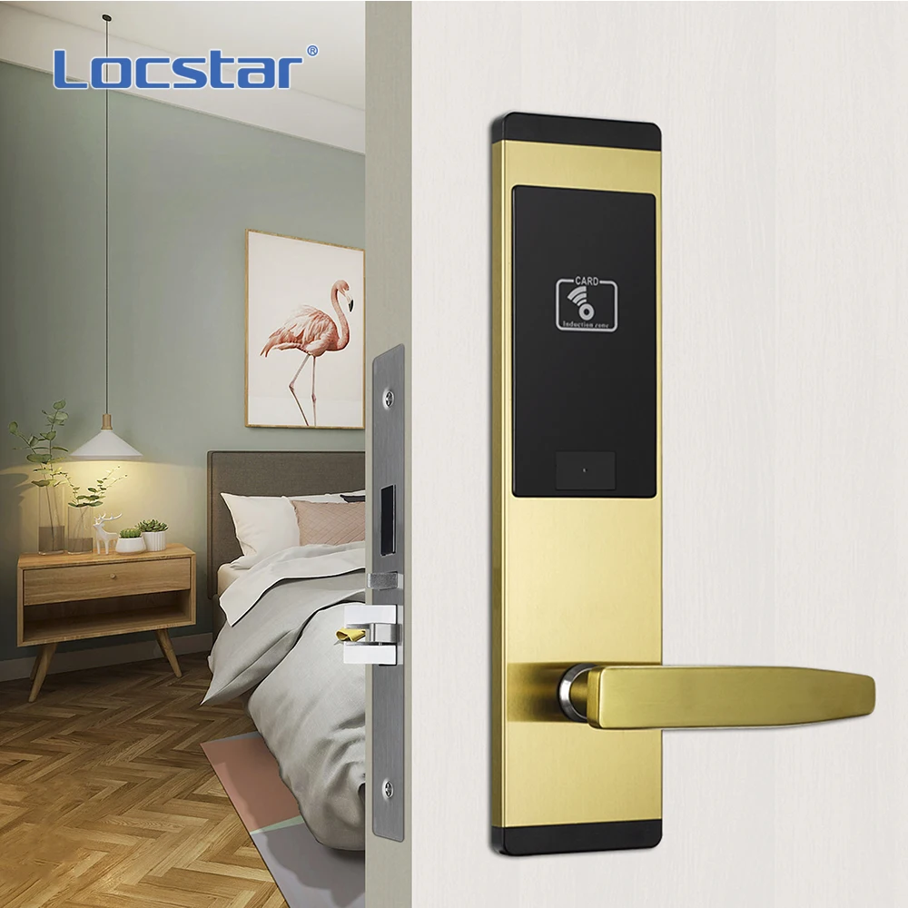 Locstar Security Waterproof Low voltage alarm Locks Key Card Rfid Locking SAAS System Hotel Door Lock