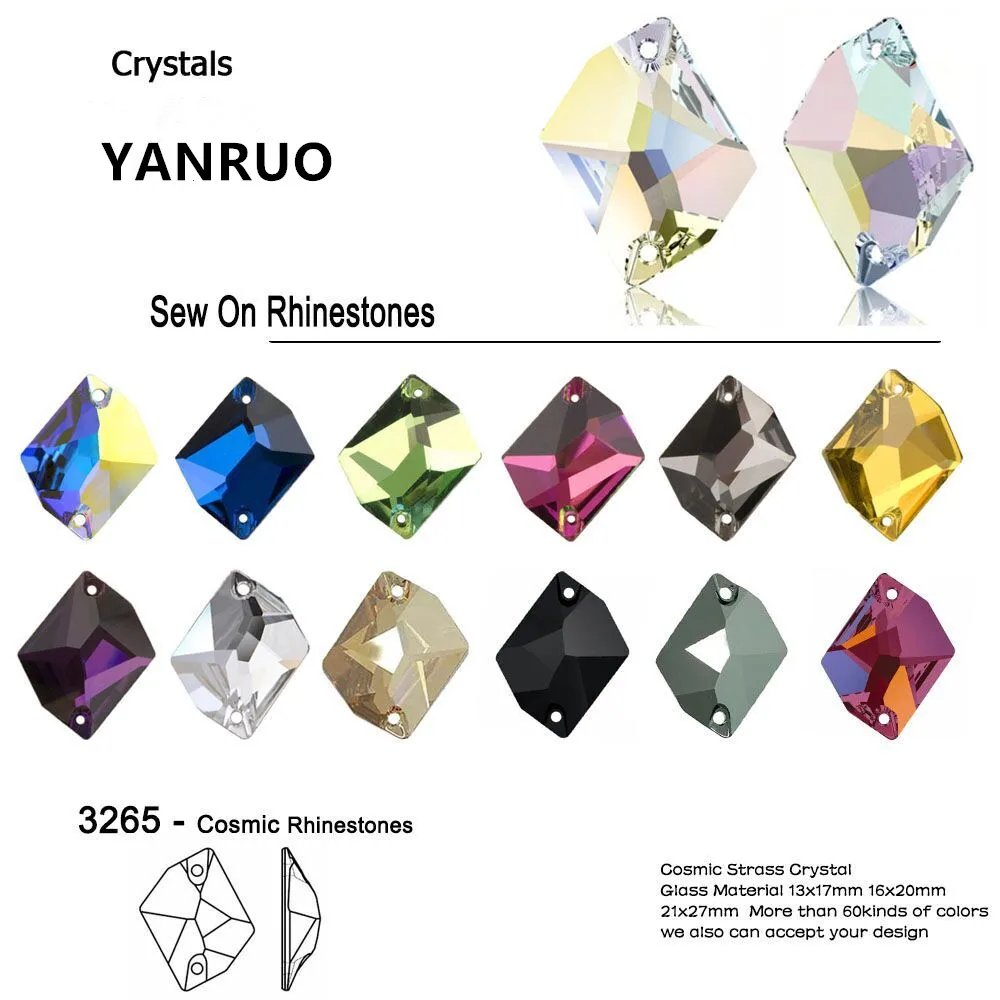 3265 Cosmic Wholesale Crystal Strass Gems Rhinestone Flat Back Sew on Clothing Flatback Glass Sewing Dresses