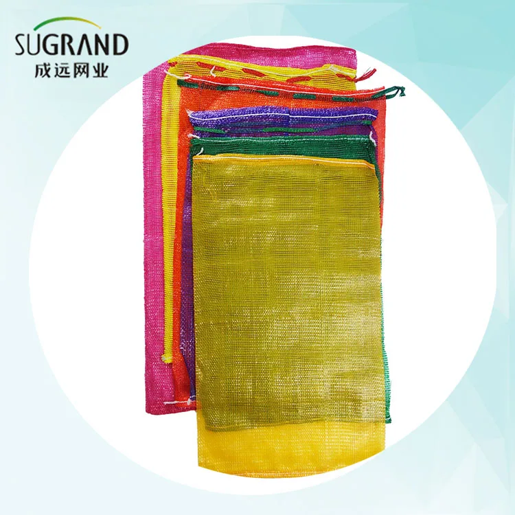 50*80 cm Bright Red Tubular Leno Small PE/PP Net Bags Firewood Potato Garlic Onion Vegetable Packaging Mesh Bags