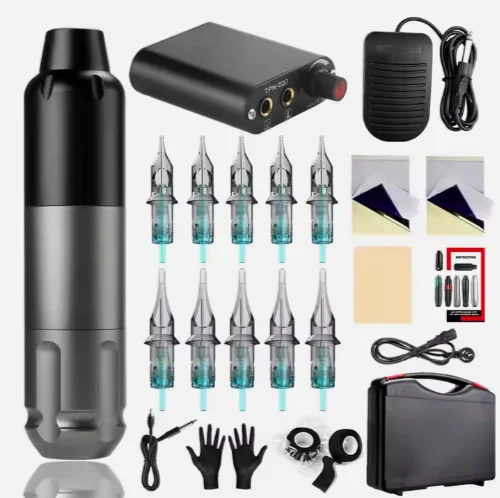 Iman Tattoo Kit, with Tattoo Power Supply Tattoo Needles , Complete Tattoo Kit for Beginners Professional tattoo supplies