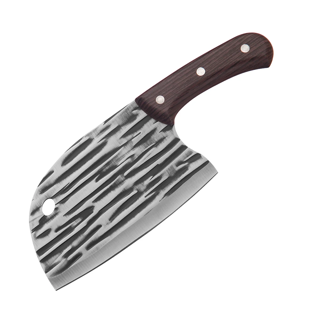 Chef Meat Cleaver Knife for Meat Cutting Forged Butcher Knife Full Tang Chopping Kitchen Knives for Home Cooking Camping
