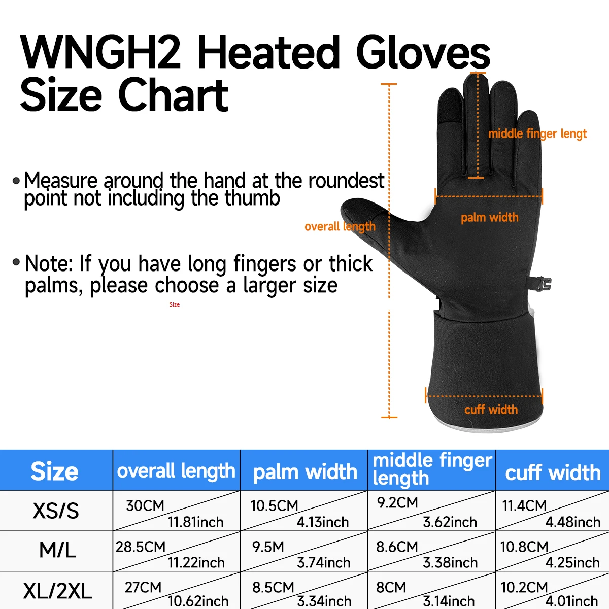 Men Women Touch Screen Heated Glove Liners 2200mAh Rechargeable Battery Winter Warm Mitten Gloves for Motocycling Skiing