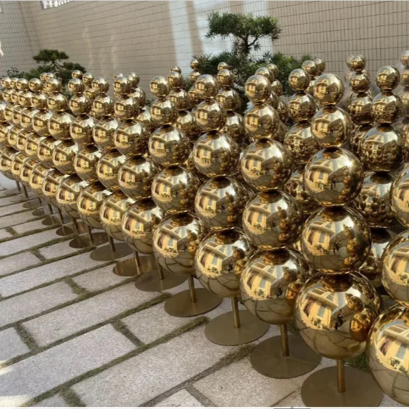 High Quality Mirror Polished Hollow Stainless Steel Polished Reflective Ball Sphere Metal Craft Metal Statue Metal Sculpture