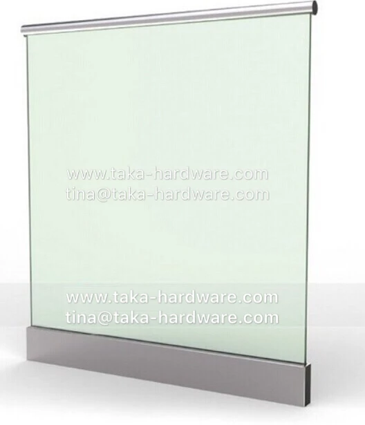 Aluminium Security Balustrades, Aluminum Metal Frameless Profile U Channel Clamp Glass Railing