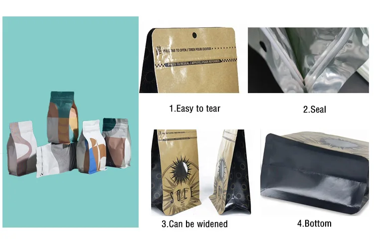 High Quality Production Eight Side Sealing Flat Bottom Bags Machinery Equipment Brown Kraft Paper For Machine Making Bag