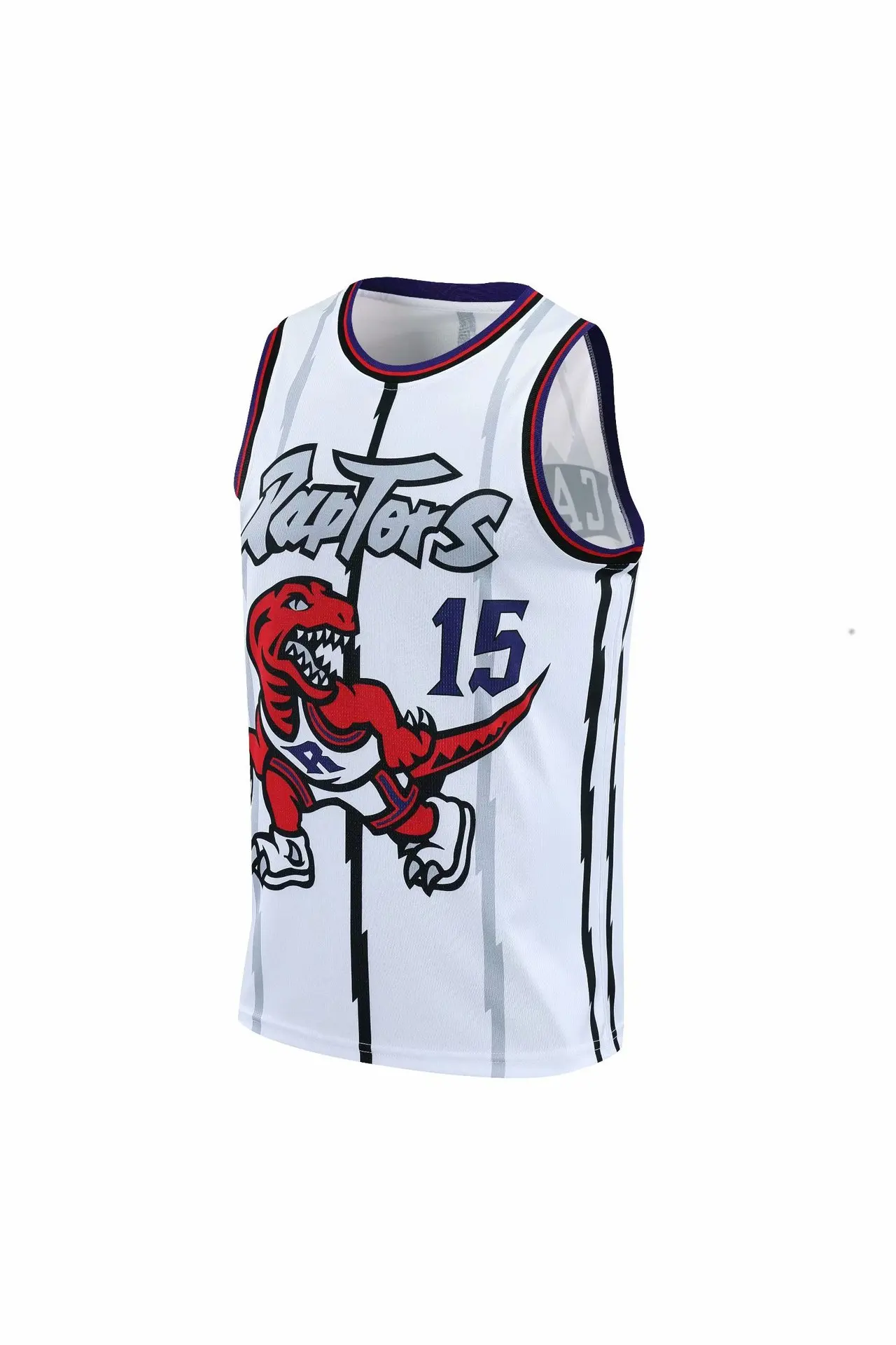 Оптовая продажа nbajersey вертикальные полосы Raptors #15Carter трикотажные изделия Raptor Молодежная лучшая баскетбольная форма голубого и белого
