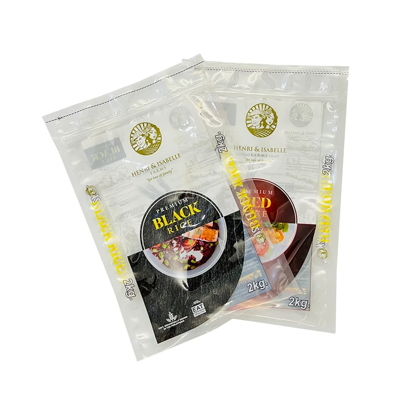 PVC PE custom printed edible organic mung beans cereal ziplock vacuum sealer bags ziplock bag