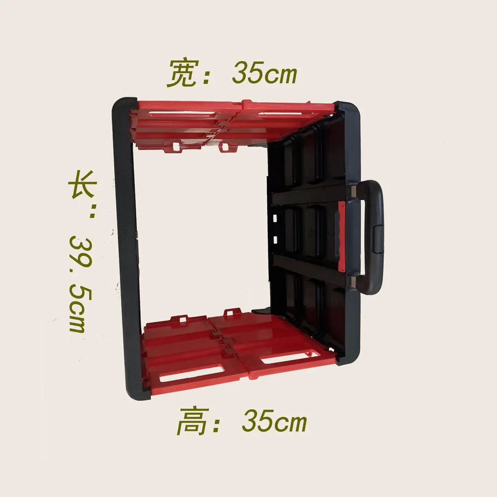 Folding grocery trolley shopping cart portable container cart shopping cart outdoor camping box with 2 wheels plastic trolley