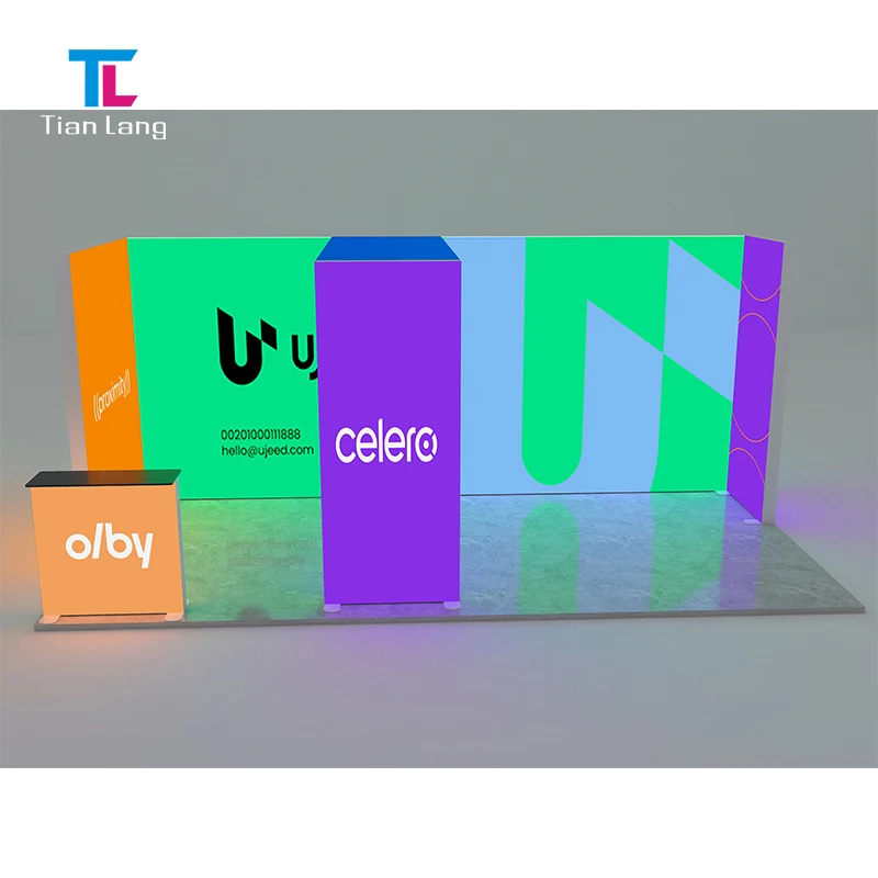 Modular Fabric Frame Led Light Box Displays For Trade Show Exhibition 3*3M