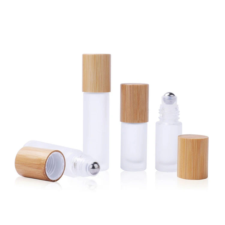 Empty refillable 5ml 10ml perfume essential oil cosmetic container deodorant frosted roll on bottle