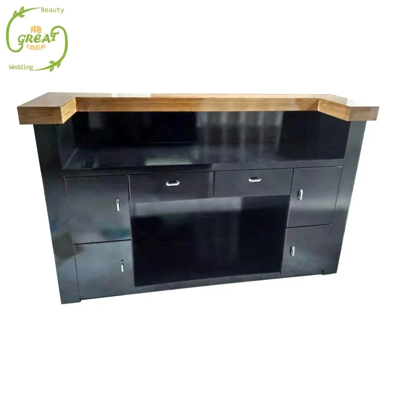 Great Foshan Factory Hot Sale Standing Reception Desk Used Reception Desk Nail Salon Reception Desk