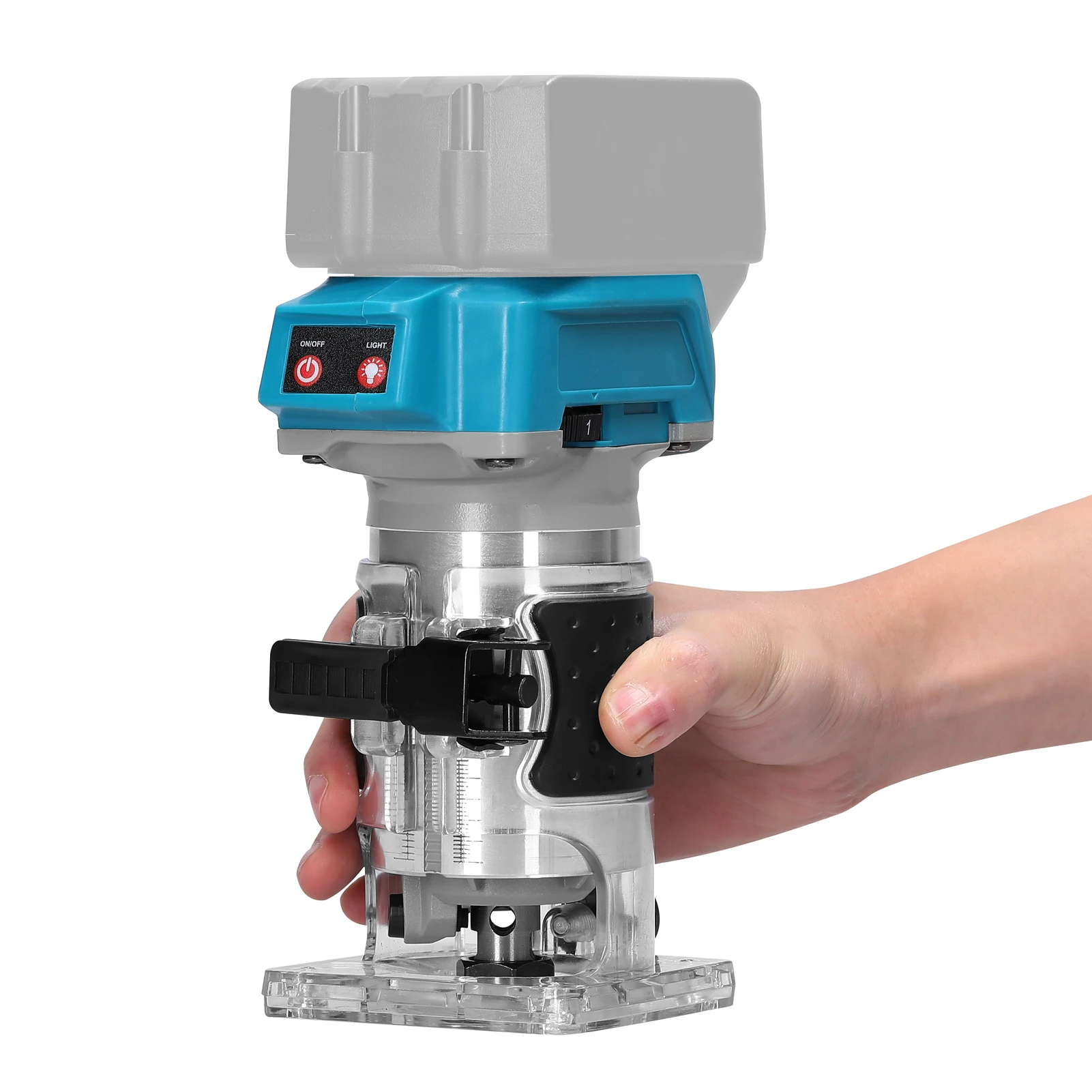 18V Brushless Electric Wood Trimmer Router 18000r/min Laminate Slotting Grooving Machine for Woodworker Carpenter