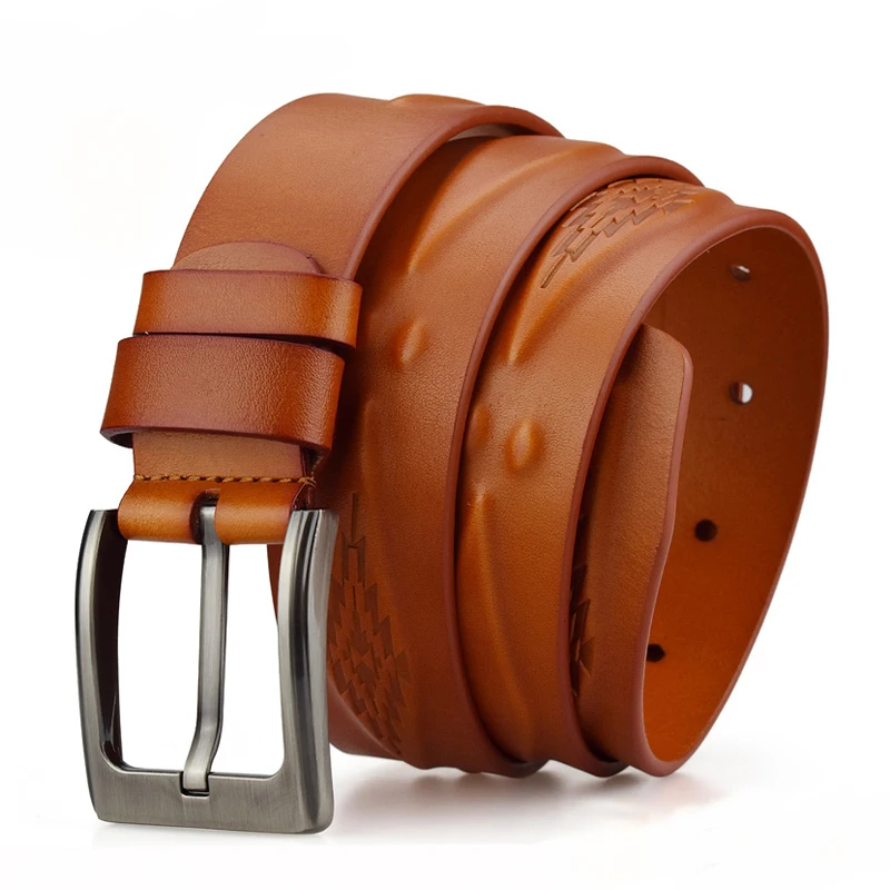 Wholesale Customized Luxury Leather Belt pin buckle Waisted Belt High Quantity Genuine leather Men Belt