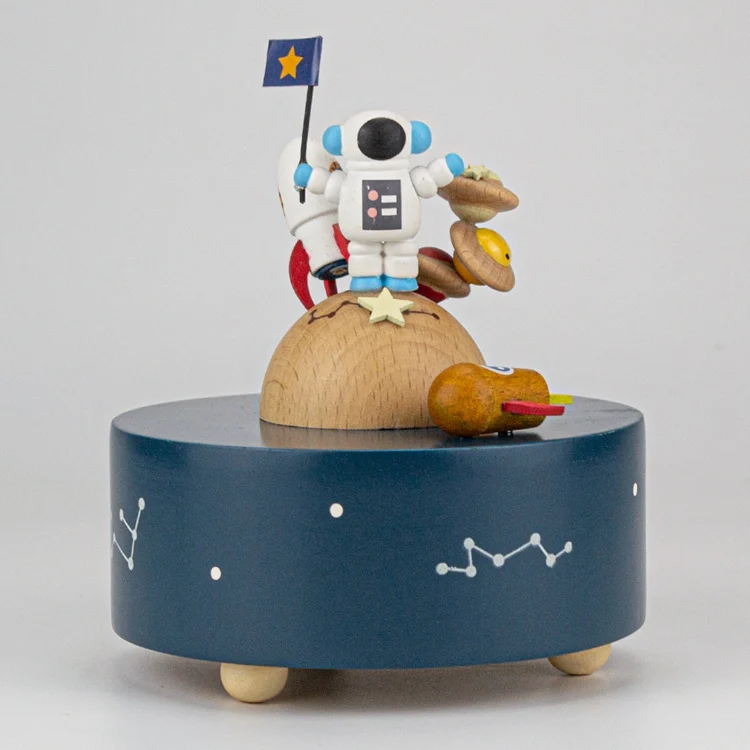 Solid wood carousel music box