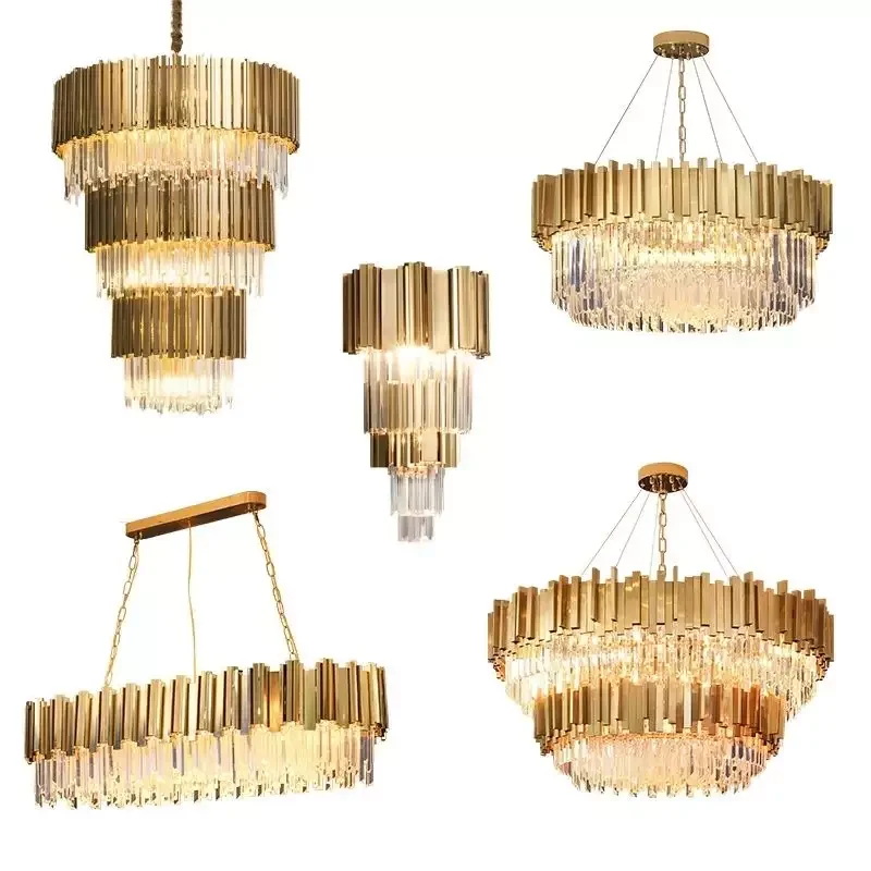 Modern Luxury Living Room Light Hotel Led Lamp Large Round Ceiling Mounted Lighting Pendant Lights Crystal Chandelier