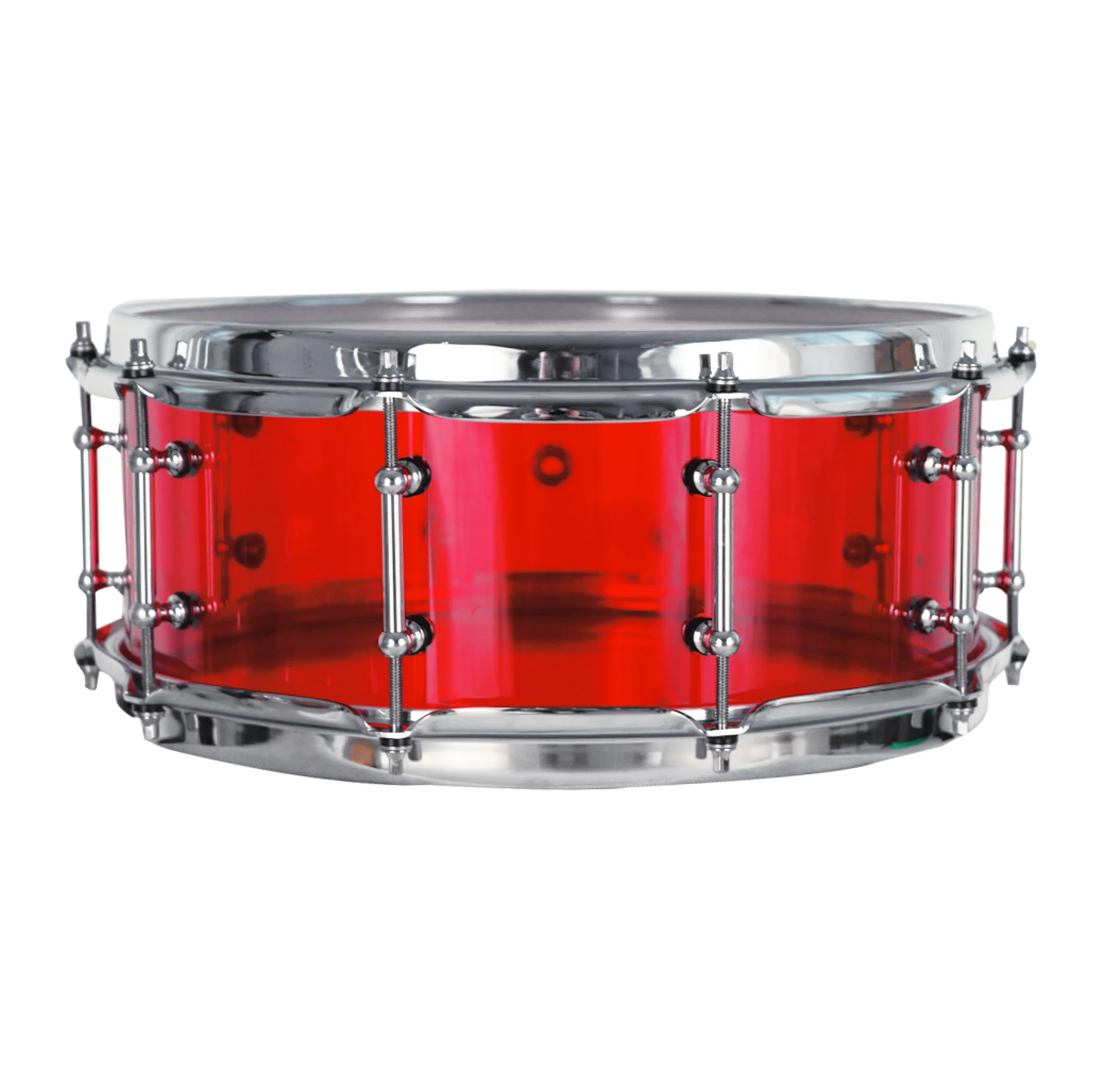 Black Red Fade Color Birch Wood Snare Drums With 2.0 Hoop and REMO White Coated Heads